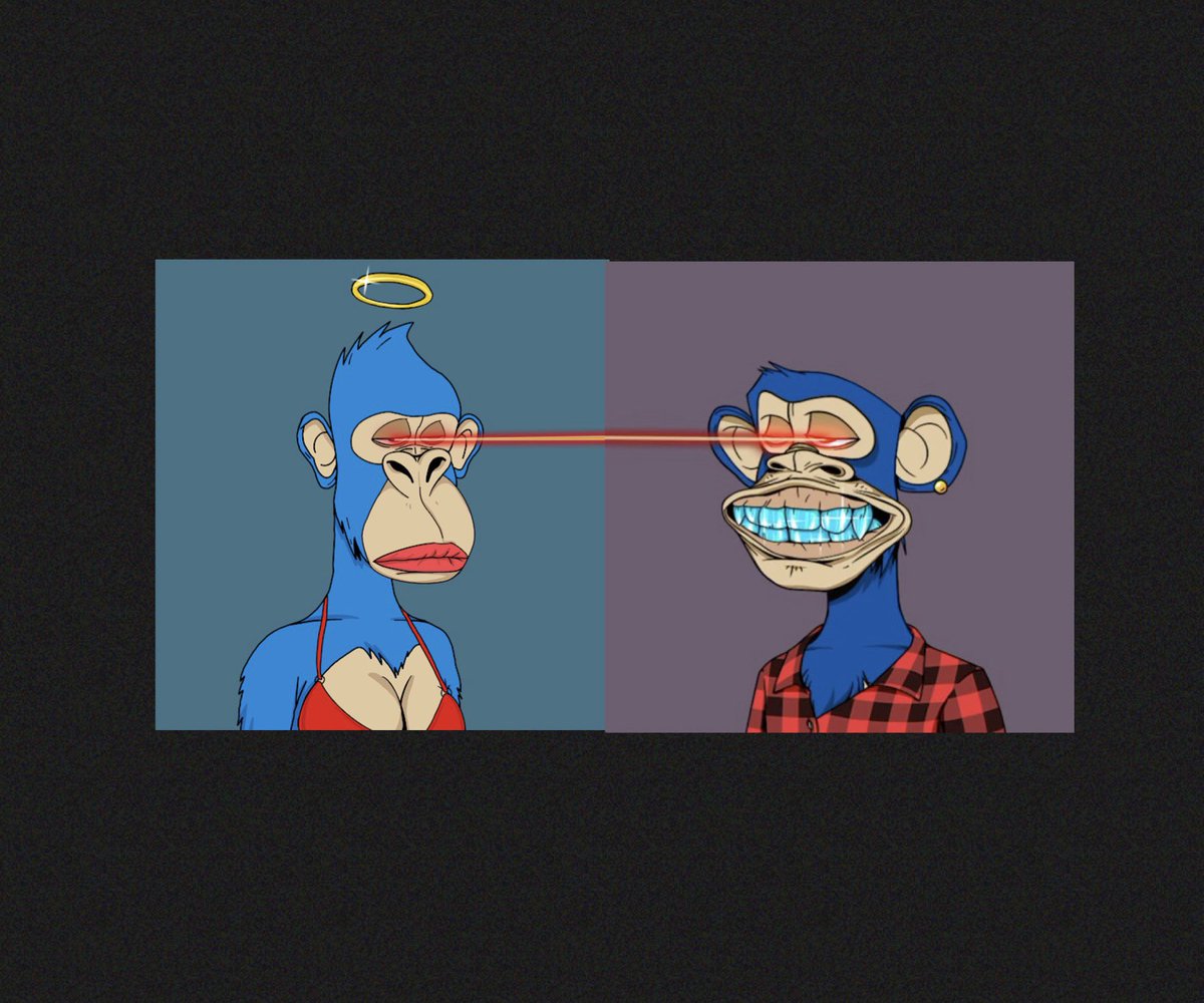 Perfect couple? 😍
DAW #8493 ❤️ BAYC #6805
#DesperateApeWives <a href="/DApeWives/">Desperate ApeWives</a> #BoredApeYachtClub <a href="/BoredApeYC/">Bored Ape Yacht Club 🍌</a>