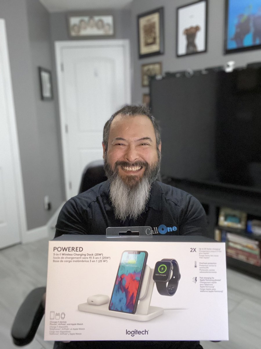 DannyHayasaka's tweet photo. #thankyou @LogitechVC for this cool 3-in-1 Wireless Charging Dock! My wife saw it and I think she’ll probably end up with it! 😊 #logi #logitech #logitechvc https://t.co/opDraoX5qL