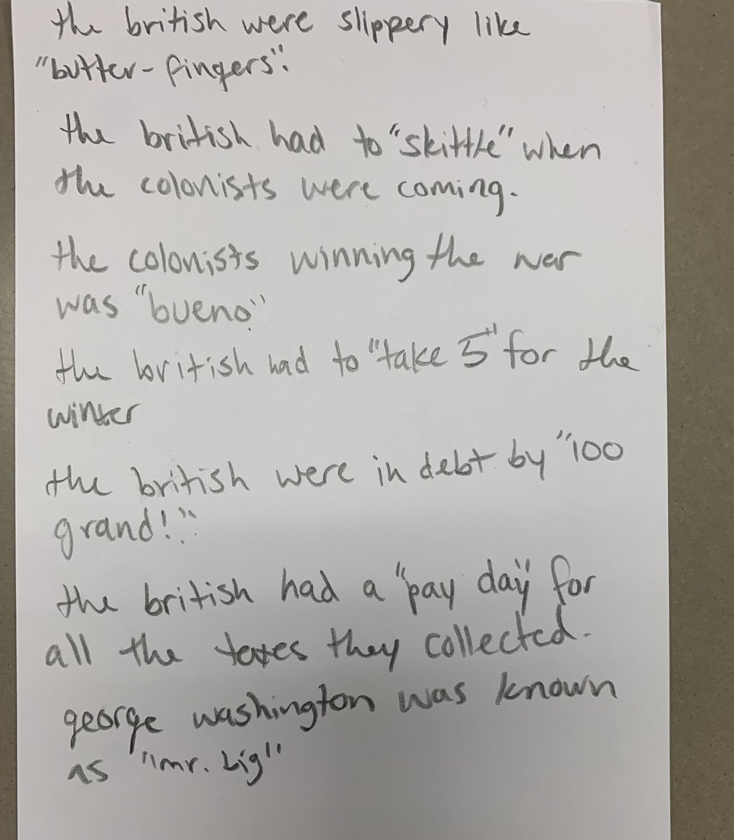 RobFinkill's tweet photo. Ss did the #candybarchallenge to review the American Revolutionary War! https://t.co/rW9llrMy8k