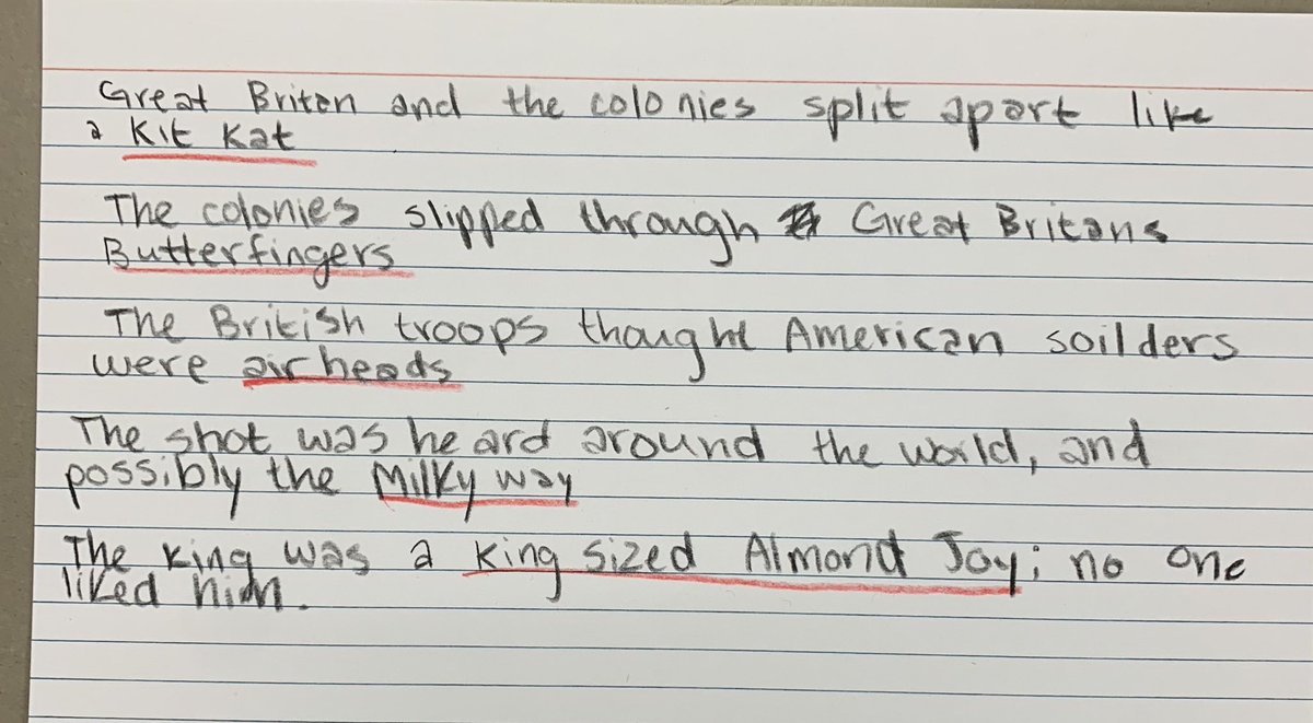 RobFinkill's tweet photo. Ss did the #candybarchallenge to review the American Revolutionary War! https://t.co/rW9llrMy8k