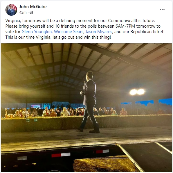 Look who's busy campaigning for Glenn Youngkin... bluevirginia.us/2021/11/with-e… h/t <a href="/Lockhartfor56/">Lockhart for Delegate</a>