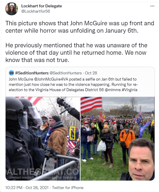 bluevirginia's tweet photo. Look who's busy campaigning for Glenn Youngkin... https://t.co/j60k3fGXJD h/t @Lockhartfor56 https://t.co/RA8eVrV0kg