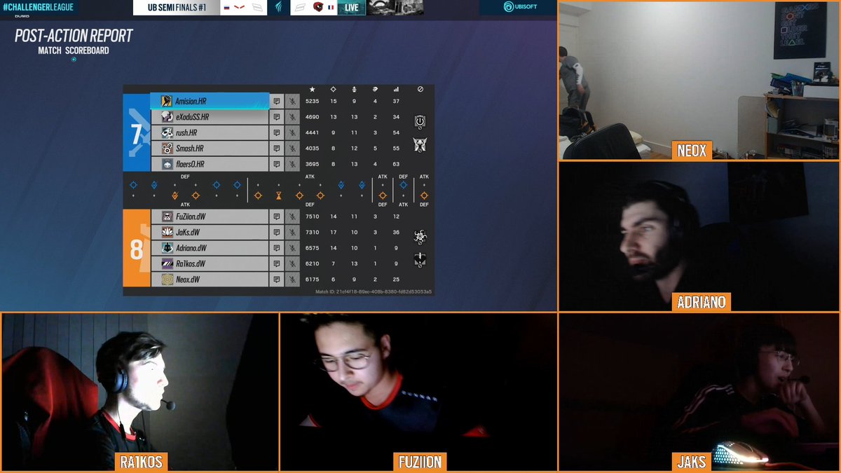 WHAT A FIRST MAP. 

@DeathroWEU wins Oregon with a score of 8-7, next map, Clubhouse!

🔴 twitch.tv/rainbow6