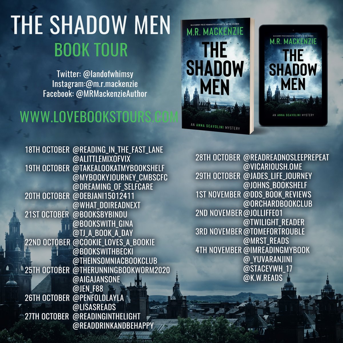 [AD-Book Review]
4*#Review The Shadow Men M.R. Mackenzie  @landofwhimsy wp.me/p3i8vQ-e5P  All the plot elements are drawn together to create an impactful ending. @lovebooksgroup #TheShadowMen #AnnaScavolini #CrimeNoir @lovebookstours #ScottishCrime #CrimeFiction #BookTour