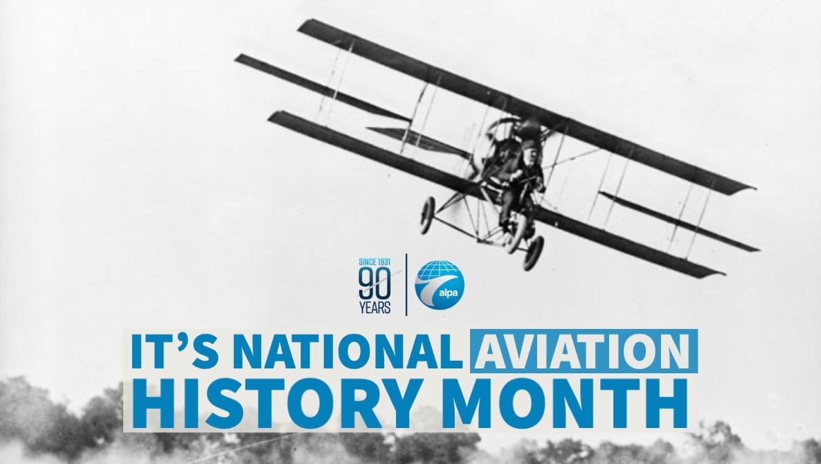 ALPAPilots's tweet photo. #November is #NationalAviationHistory month! Follow along this month as we explore the history of the piloting profession and of ALPA. #ALPAAt90 https://t.co/KqsUVzoVyt