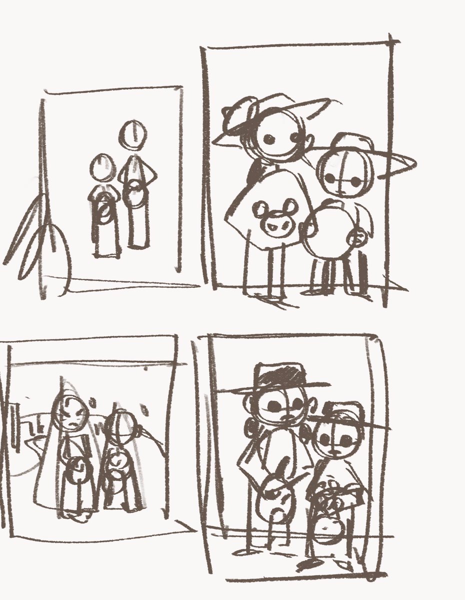 Here are the thumbnails and the final sketch 🤎 
