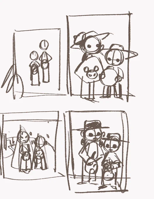 Here are the thumbnails and the final sketch 🤎 