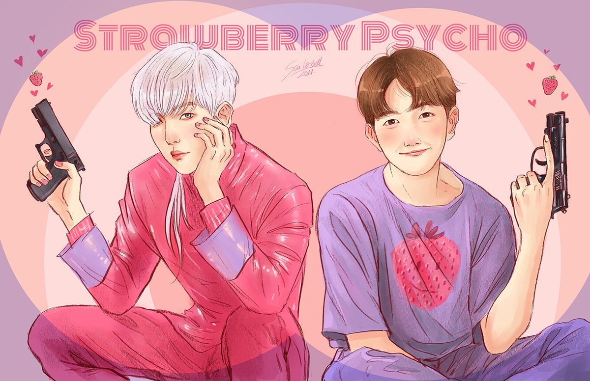 Two shots of strawberry psycho babe (Baek) 🍓
Naranai yō ni Drag me in again
My strange addiction

I made a Bacon version because I had to.😉

#strawberrypsycho #dedachikenta #exo #exofanart #byunbaekhyun 
#baekhyun #strawberry #digitaldrawing