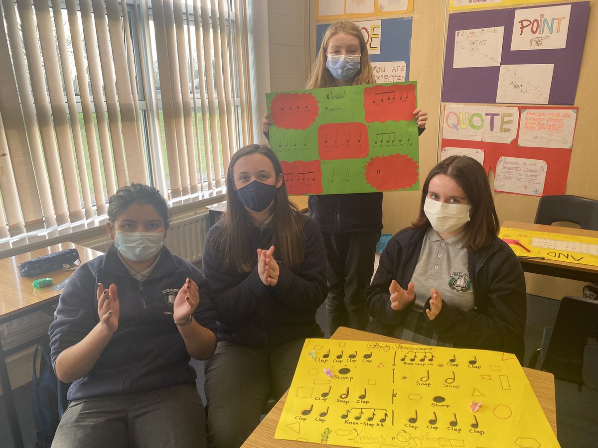TrionoideM's tweet photo. Second year music students working on and performing their own body percussion compositions over the past few weeks 🎶✨ #composing #performance #juniorcyclemusic @JctMusicEdu @Trionoide https://t.co/F8MpcLz2Js