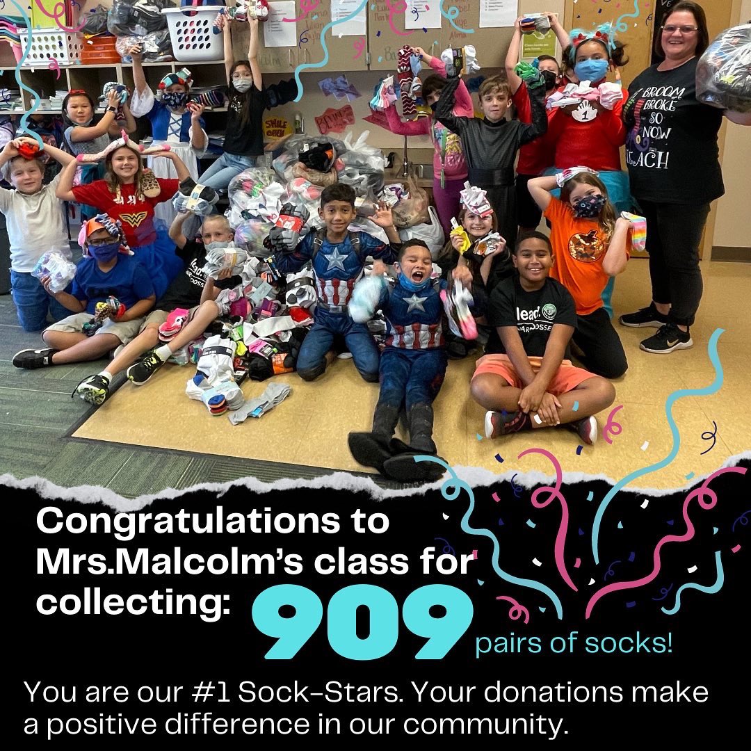 NCESbearcubs's tweet photo. Congrats Bear Cubs on exceeding our SOckToBer goal! We donated 4,841 pairs of socks! We want to shout-out Mrs. Malcolm’s class who donate 909 of those pairs! All of our donations will go to local charities to help those in our community in need.🌟 🐻 @osceolaschools #ncesrocks https://t.co/wiRKgdjGUC
