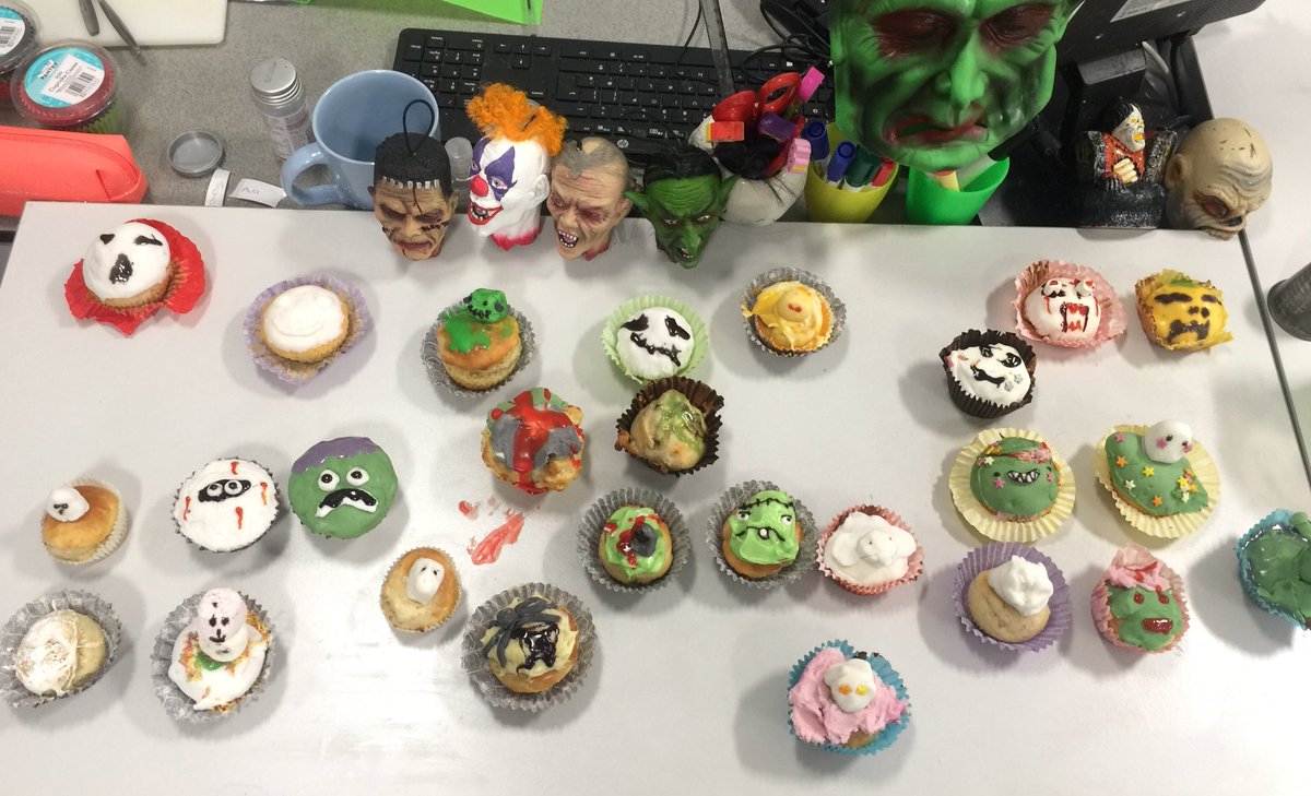 griffin_he's tweet photo. Just some of the Amazing decorating skills from last weeks S1 Halloween muffins 🎃👻🧡@LargsAcademy @FoodTextiles https://t.co/zkigDXpVWz