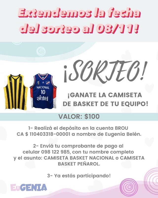 🌸Extendemos la fecha del sorteo al 08/11! 

🌸NO TE QUEDES SIN PARTICIPAR!

#EuGENIA 
#EugePequeñaGranGenia