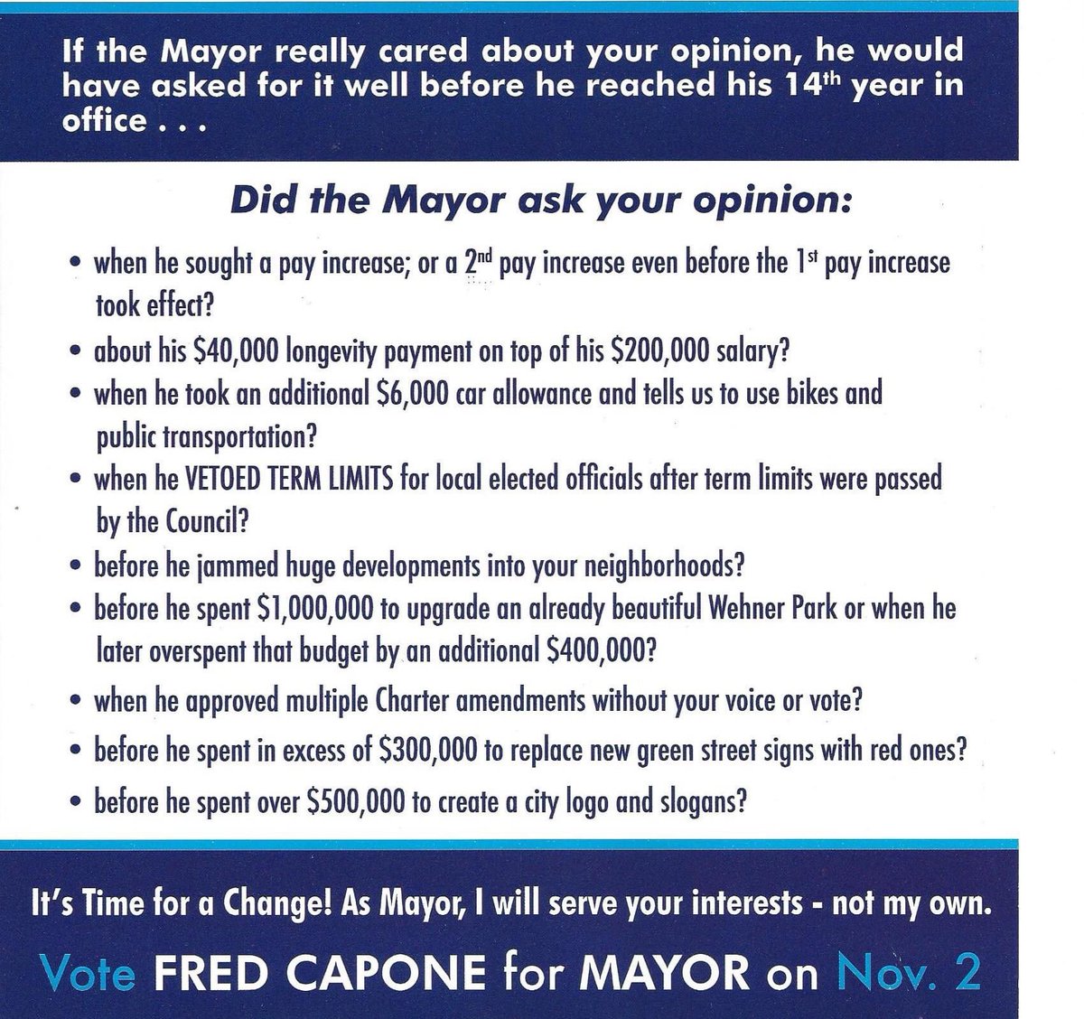 FredForEverett's tweet photo. Everett deserves a Mayor who will be transparent, honest, will serve your interests and will listen to your ideas, concerns and opinions everyday . . . not just at campaign time. Tomorrow, 11/2, Vote Fred Capone for Mayor and let's put people first. https://t.co/b7RUazbCXw