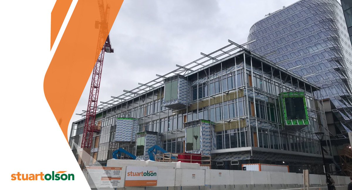 StuartOlsonInc's tweet photo. The building integrated PV curtain wall is now being installed on the south and eastern face of the @UCalgary MacKimmie Block redevelopment project. Upon completion, this facility will be home to the Hunter Hub for Entrepreneurial Thinking. #OurBestBuildYet #BuildAB #uCalgary https://t.co/AnV5m7Ez0z