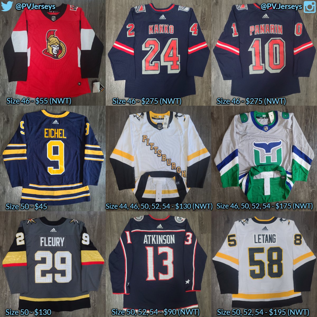 PVJerseys's tweet photo. π¨π¨Time for another round of #PVFinds!π¨π¨
If you're interested, DM with jersey & size you want. First-come, First-serve. I'll be checking DMs periodically today.
PayPal F&F or add 4% for G&S. Ask for additional pictures!
Shipping:
πΊπΈ - $10
π¨π¦ - $15
#PVFinds #HockeyTwitter https://t.co/FBwnqt8Ord