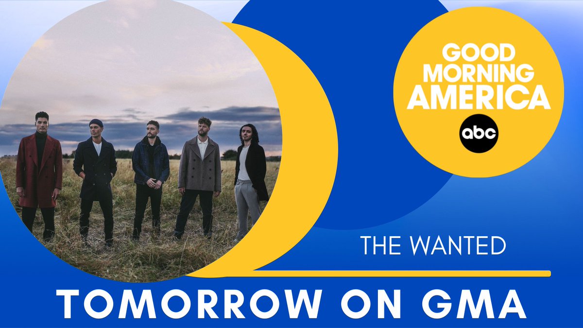 GMA's tweet photo. TOMORROW: @thewanted are performing #RuleTheWorld on @GMA, their first new song in 7 years! https://t.co/DrOKezKVAU