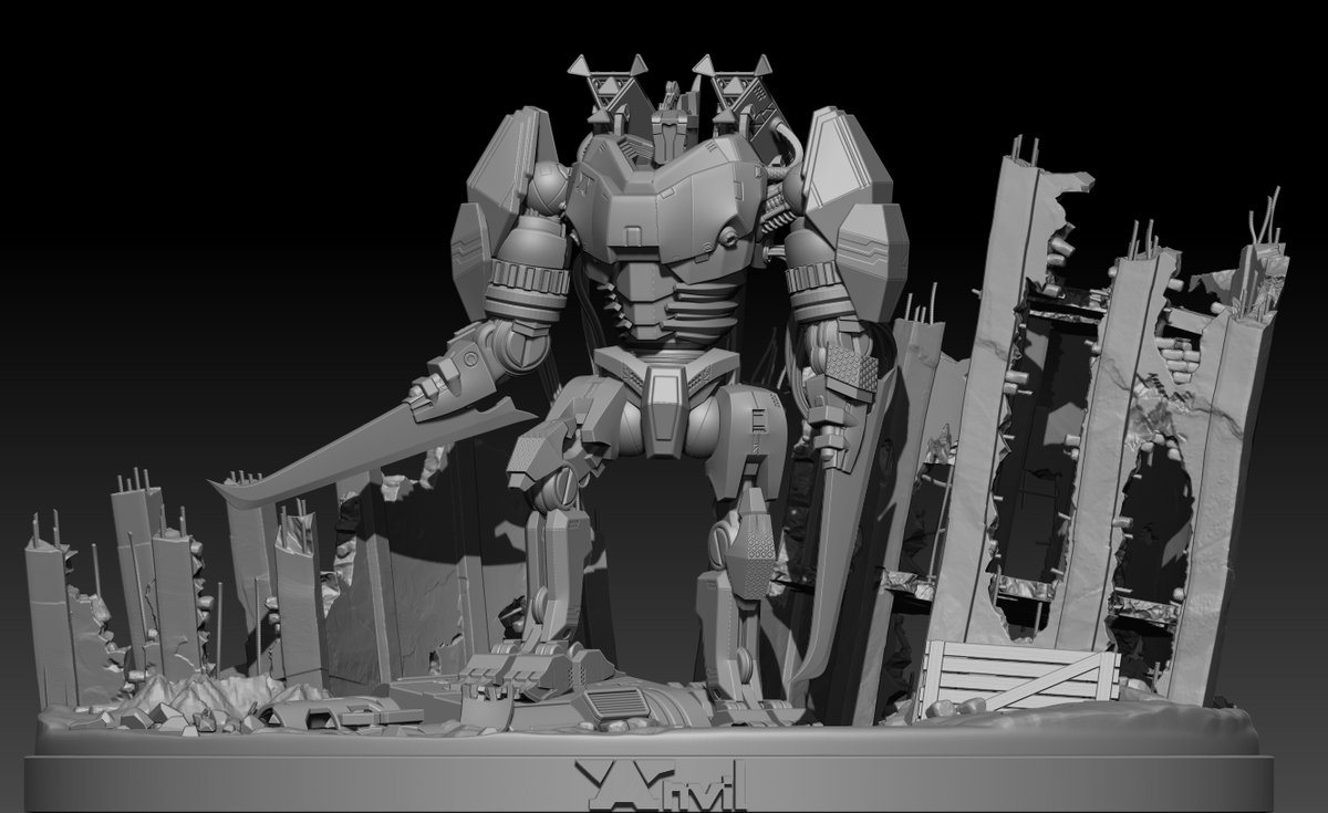 How the concept looks, ready to rip and tear.
#Zbrush #Mecha