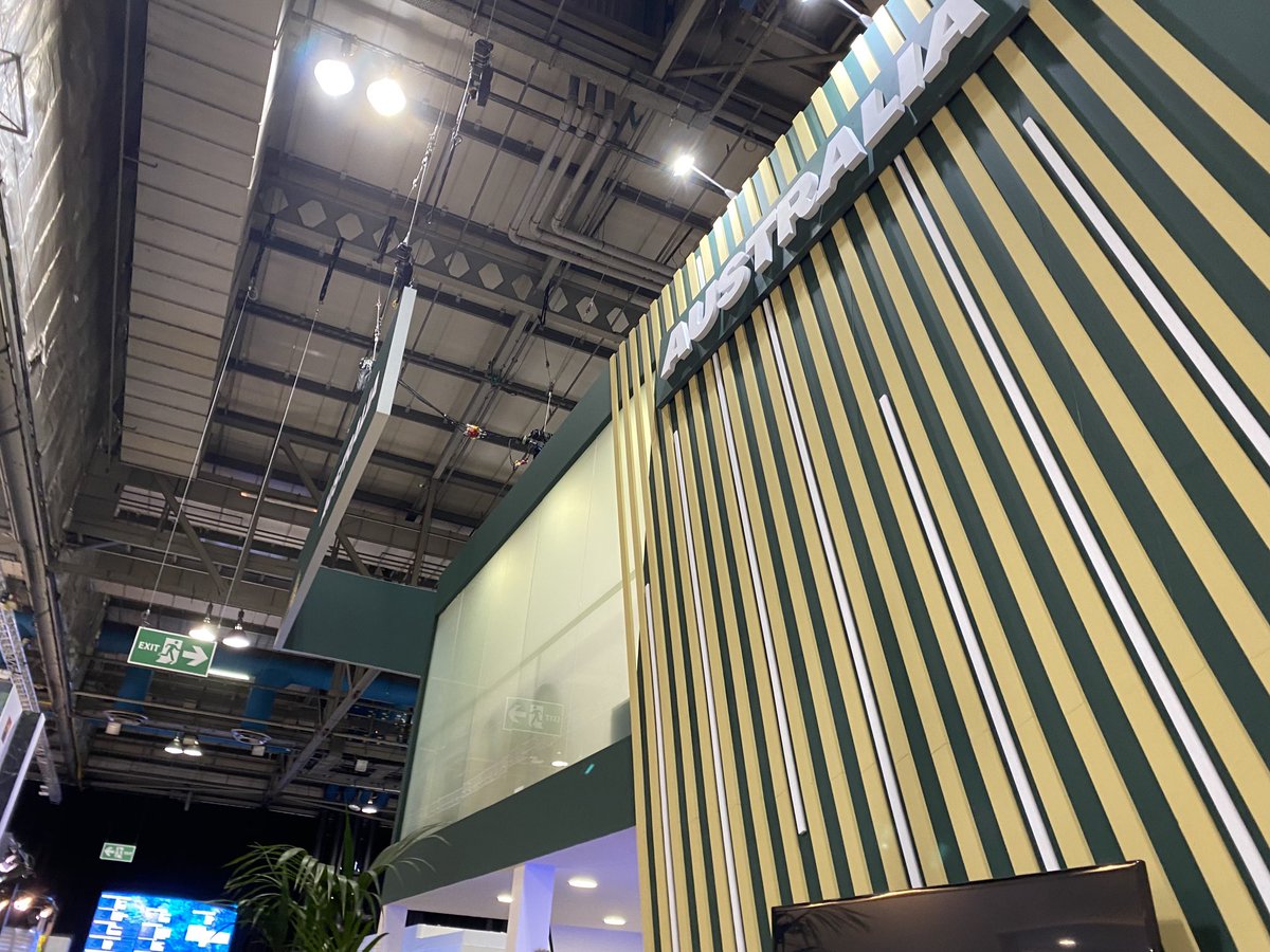FreeAnna1's tweet photo. Day one of COP26 wrapping up and the Australia pavilion has been a veritable hive of activity, with Andrew Forrest ⁦@FortescueNews⁩, ⁦@SunCable1⁩, ⁦@SantosAus⁩ ⁦@ARENA_aus⁩, ⁦@CEFCAus⁩ and our High Commissioner to UK, George Brandis all turning out. https://t.co/oQH31pZ0Sl