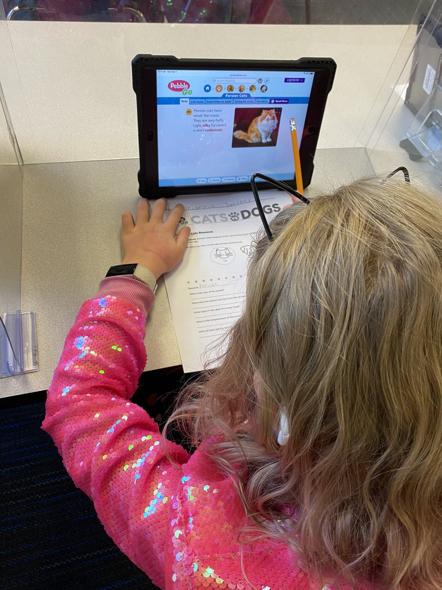 mrs_rubeck's tweet photo. 3rd grade started researching for #PebbleGoCatsVsDogs. Who will get the most votes? @BOEwarriors @WCPS_LMS @CapstonePub #BOEMedia #wcpsmd https://t.co/RMfS8mEHqa