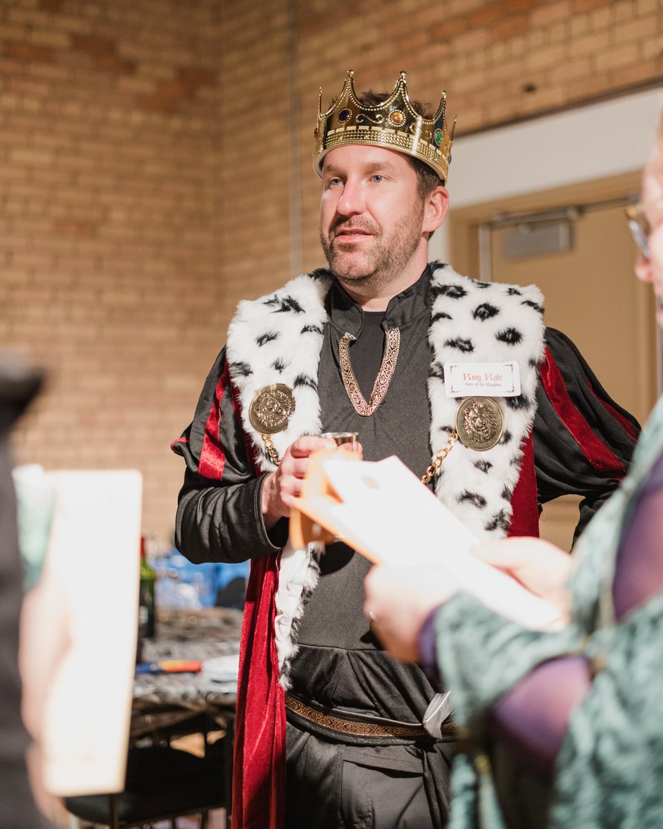 AdSharkFargo's tweet photo. Friday was a (k)night to remember! 🎃🦈👑⚔️

We would HIGHLY endorse having your work a murder mystery party for your next company outing.

Special "hear ye, hear ye" to @AdSharkSam (aka Lady Diana) for being the most unsuspecting murderer! https://t.co/cdzw9gd9a2