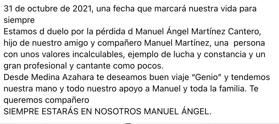 MedinaAzahara_'s tweet photo. Buen viaje "GENIO" 
Siempre estarás con nosotros #ManuelAngelMart https://t.co/MgS2GhMFy2