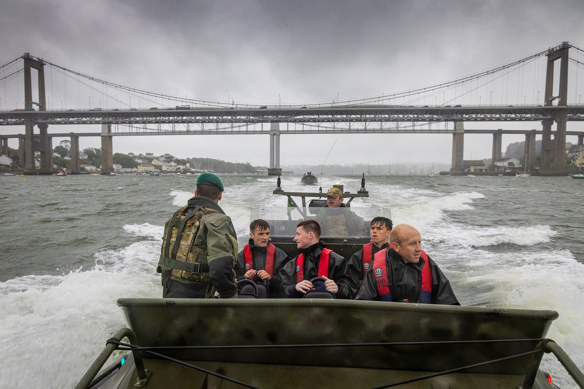 HMNBDevonport's tweet photo. #PAFCAcademy has got close up to the #RoyalMarines Landing Craft experts at @HMNDevonport with a visit to #47Cdo The squad spent an afternoon on the Tamar experiencing the commandoโs Off Shore Raiding Craft https://t.co/7ySa67s02n