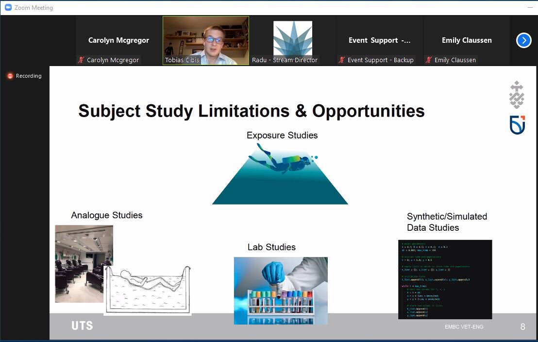 CP_McGregor's tweet photo. I enjoyed hearing @UTSFEIT &amp; @ontariotech_u Cotutelle PhD @t_cibis speak about Diving 🤿 🙂as an Extreme environment as an additional part of the @IEEELifeScience Special Session at @IEEEembs #EMBC21 on
Engineering &amp; Medicine in #ExtremeEnvironments that we chaired. #AI4HW 👏🏻 👏🏻 https://t.co/3GDGmDldIg