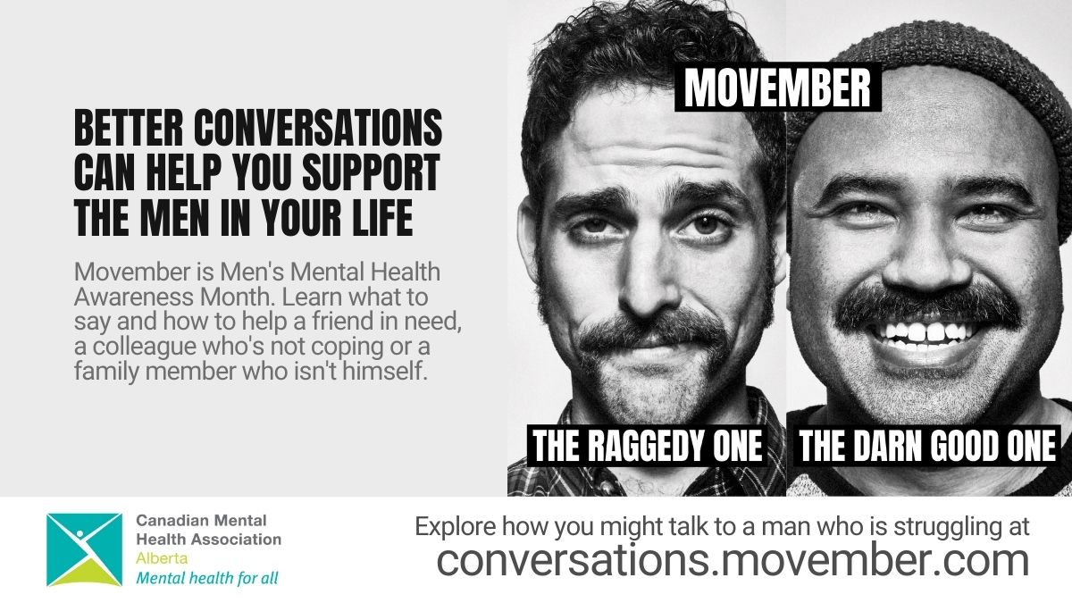 CMHA_AB's tweet photo. Middle-aged men die by suicide more than anyone else in Canada, including young people and women. 

November is #MensHealthAwarenessMonth. Learn more about how to have conversations around the topic of #mentalhealth with the men in your life: https://t.co/ph5jeeegjQ https://t.co/Bmn3xwsg5i