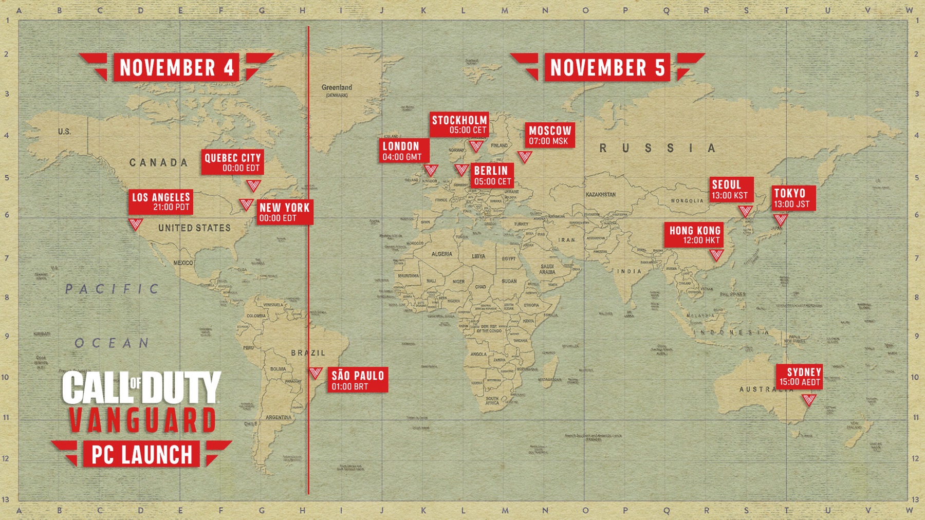 Vanguard PC release time map 