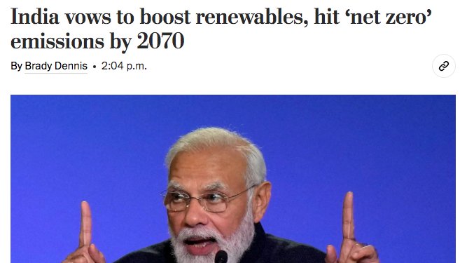 India's new pledge to get to net-zero by 2070 is a pretty big deal. While usual caveats apply for any such long-term commitments, it would be consistent with a world where warming is limited to well-below 2C by the end of the century in-line with Paris Agreement goals.