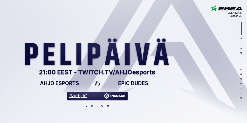 Varti päästä mennään, kun vastaan asettuu <a href="/EPICDUDESGAMING/">DIE DUDES</a>! Kaude kolmas matsi ja jos Overpass olisi avain avausvoittoon.

twitch.tv/AHJOesports
#csgofi