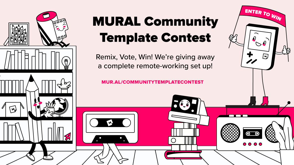 Mural's tweet photo. Remix, vote, win! ♻️ 🗳🏆

We're giving away a complete remote-working setup 🤩  

Get the details + get remixing, and more 👉  https://t.co/1lXRJPXImL https://t.co/IiGMNRIw4K