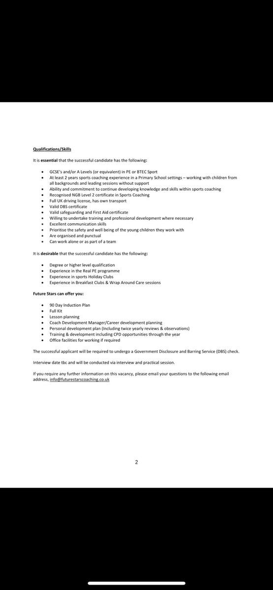Are you looking for a new challenge? 

We have a 30 hour a week coaching opportunity starting in January 22. 

The role will be working in a number of primary schools around the greater Bristol area. 

If you would like any more details then please let us know.