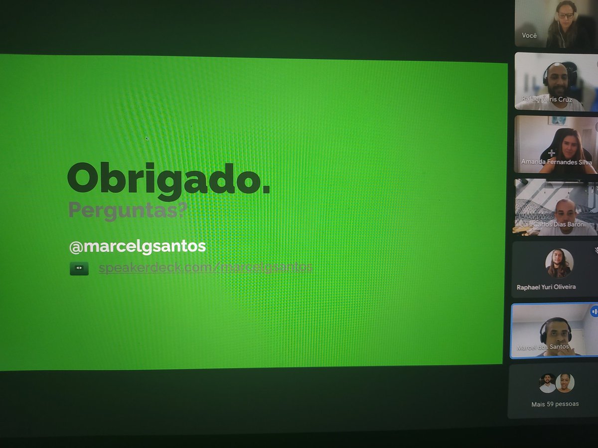 camilacostadev's tweet photo. Terminou agora uma talk simplesmente sensacional do @marcelgsantos aqui na #weeklyphp do #picpay. O tema de hoje foi novidades do #php80 e #php81. Obrigada por ter aceito o convite! https://t.co/yHGIJBMvtd