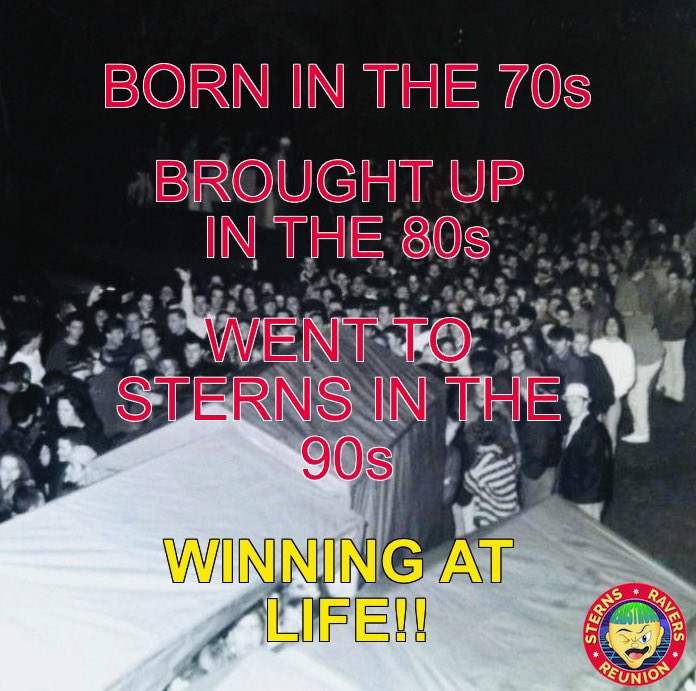 SternsReunion's tweet photo. We're returning to Sterns spiritual town of Worthing on 27/11 to take you back to those halcyon days in the early 90s at the House on the Hill.
Tickets & more info: https://t.co/0eTh9eFPbN
See ya on the dance floor!
💃🕺😆
#sterns #interdance #oldskool #rave #raver #raving #90s https://t.co/0uxZ6jehr5