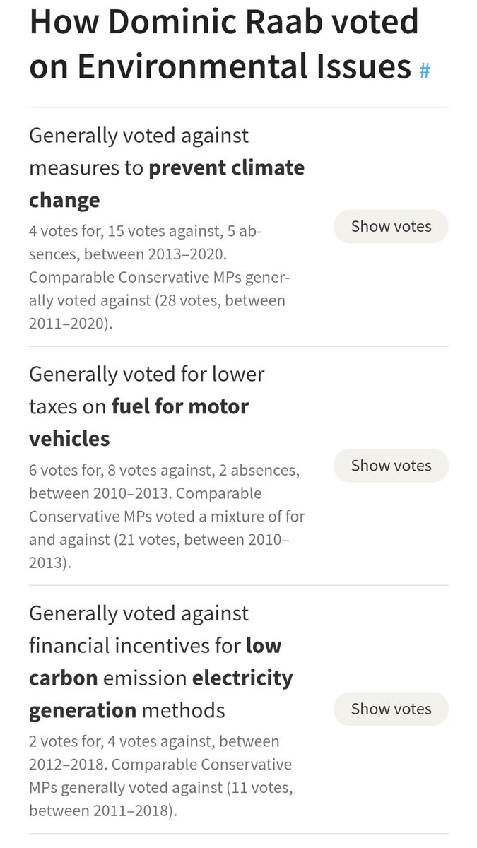 RaabWatch's tweet photo. Beach bum Raab and @ElmbridgeCons have got to come clean.
He's consistently voted AGAINST measures to prevent climate change, yet now he claims to be GREEN and backs Cop?
(Source: @TheyWorkForYou) #StopRaab
#EsherAndWalton
#COP26Glasgow
#Cop26 https://t.co/AWVJ6sx2Tx