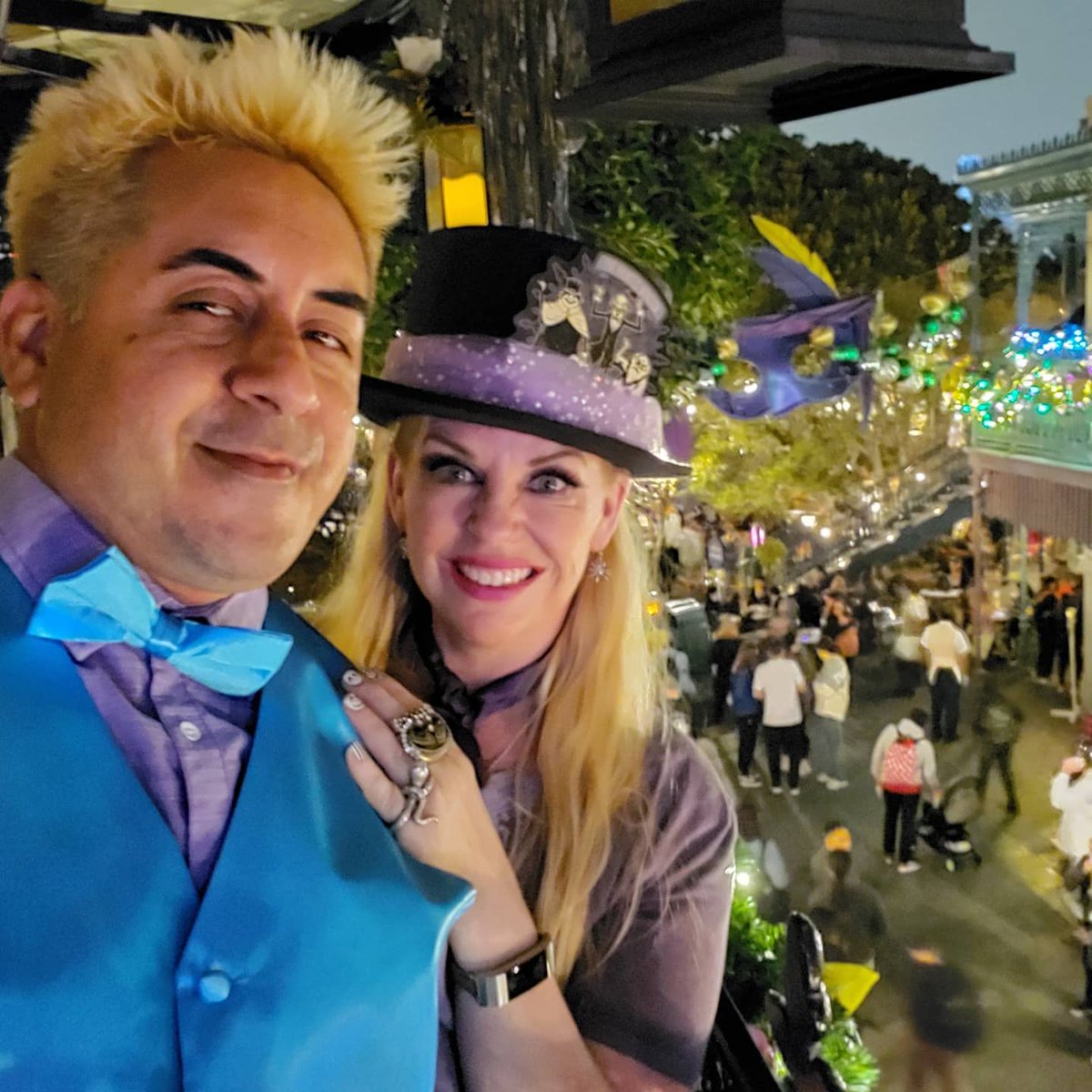 ImJasonYbarra's tweet photo. Got engaged to @catinthehat33
On the balcony of #Club33 @Disneyland  this weekend 💜 
#Disneyland #Disney #DisneyBounding #DisneyBound #DisneyProposal #SheSaidYes https://t.co/st7UI273jA