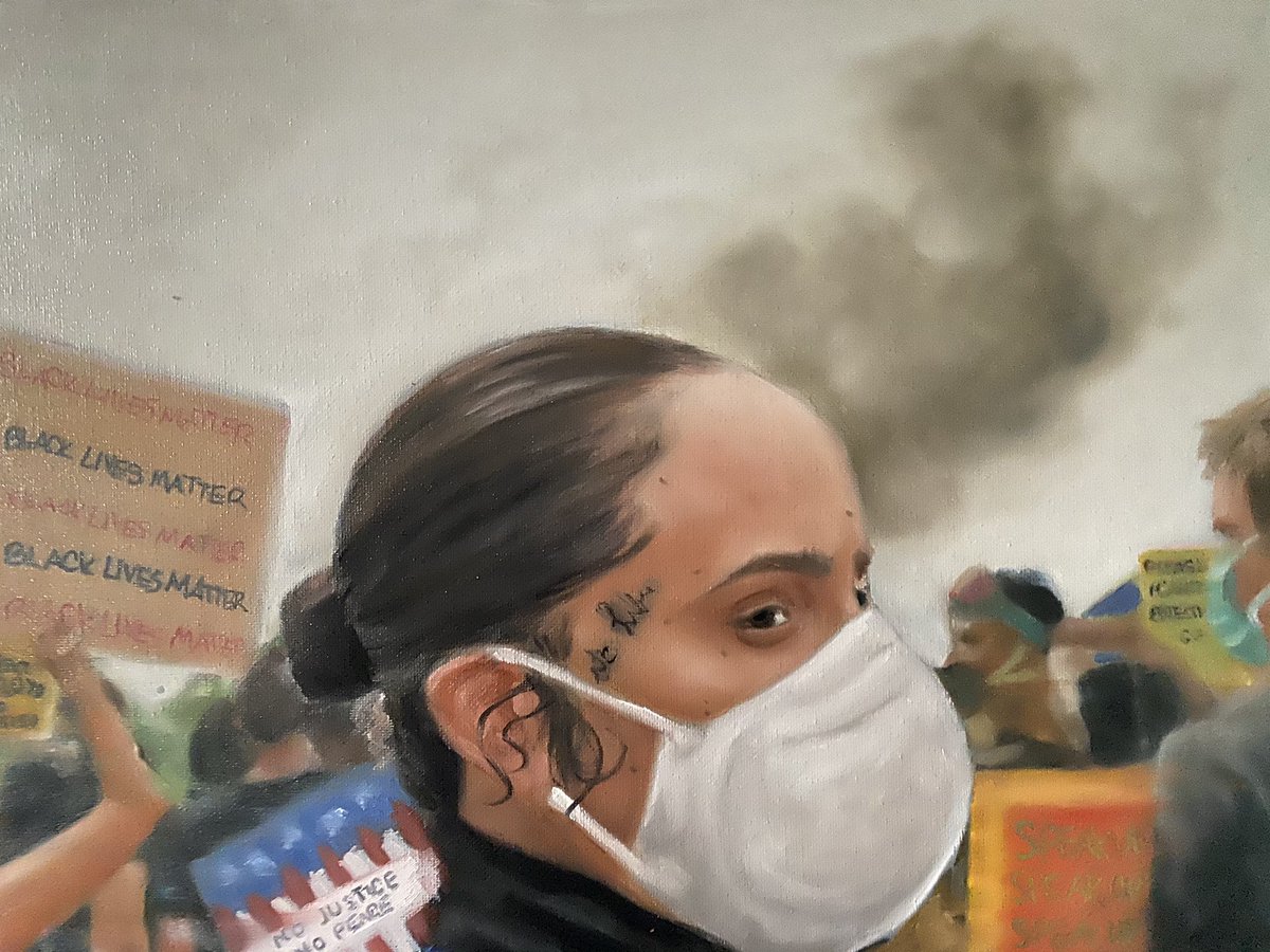 alyssatomalaart's tweet photo. Here’s an oil painting I did in June 2020 of @Kehlani at a BLM protest in Los Angeles. I’m glad this piece has touched so many people❤️ #blm #BlackLivesMatter #oilpainting #artwork #painter #artist #blmart #artistsontwitter #art #painting #artistsontwitter #PortfolioDay #kehlani https://t.co/lYGHPkNjG0