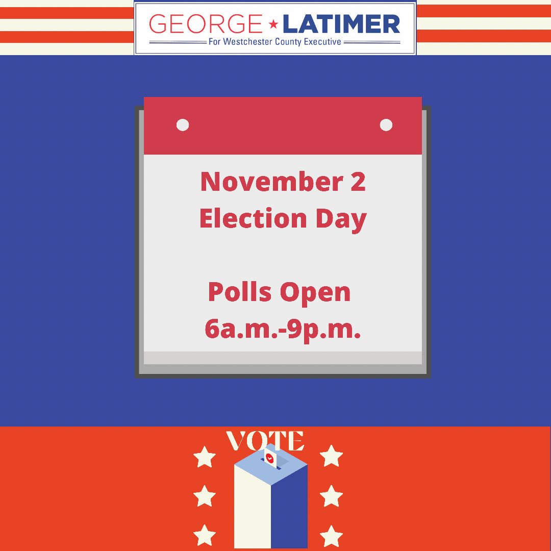 LatimerforNY's tweet photo. This is it, Westchester! Tomorrow is Election Day. Have you made your plan to vote? Don’t let our shared progress by stalled by inaction! #ResultsNotRhetoric https://t.co/RRLo63eC3s