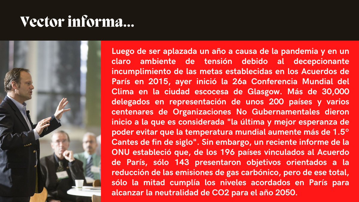 revistavector's tweet photo. ¡Inició la 26a Conferencia Mundial sobre el Clima en Glasgow! https://t.co/2OqtSxnzTE