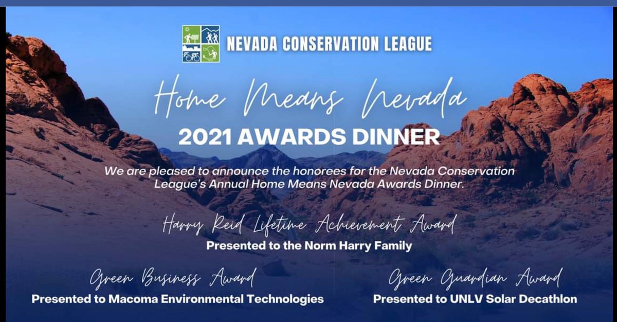 MACOMA Environmental Technologies, is a proud recipient of the Nevada Conservation League Green Business of the Year Award 🏆