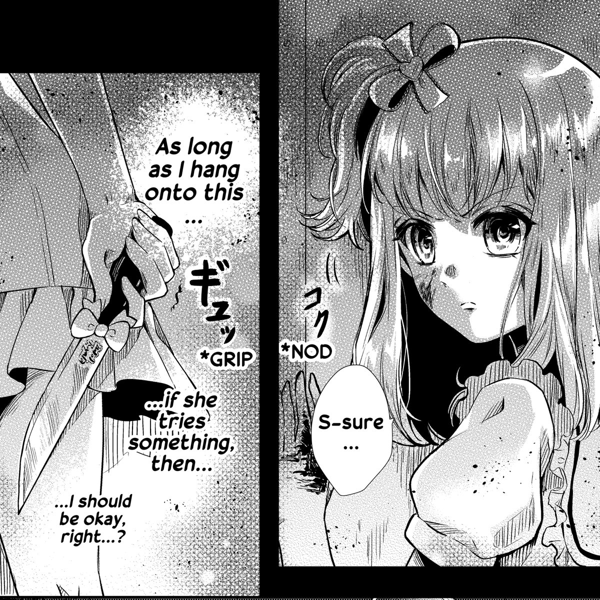 "As long as I hang onto this...if she tries something, then...I should be okay, right...?"
New Idol Royale up on Webtoon! https://t.co/RKDUO02vsn