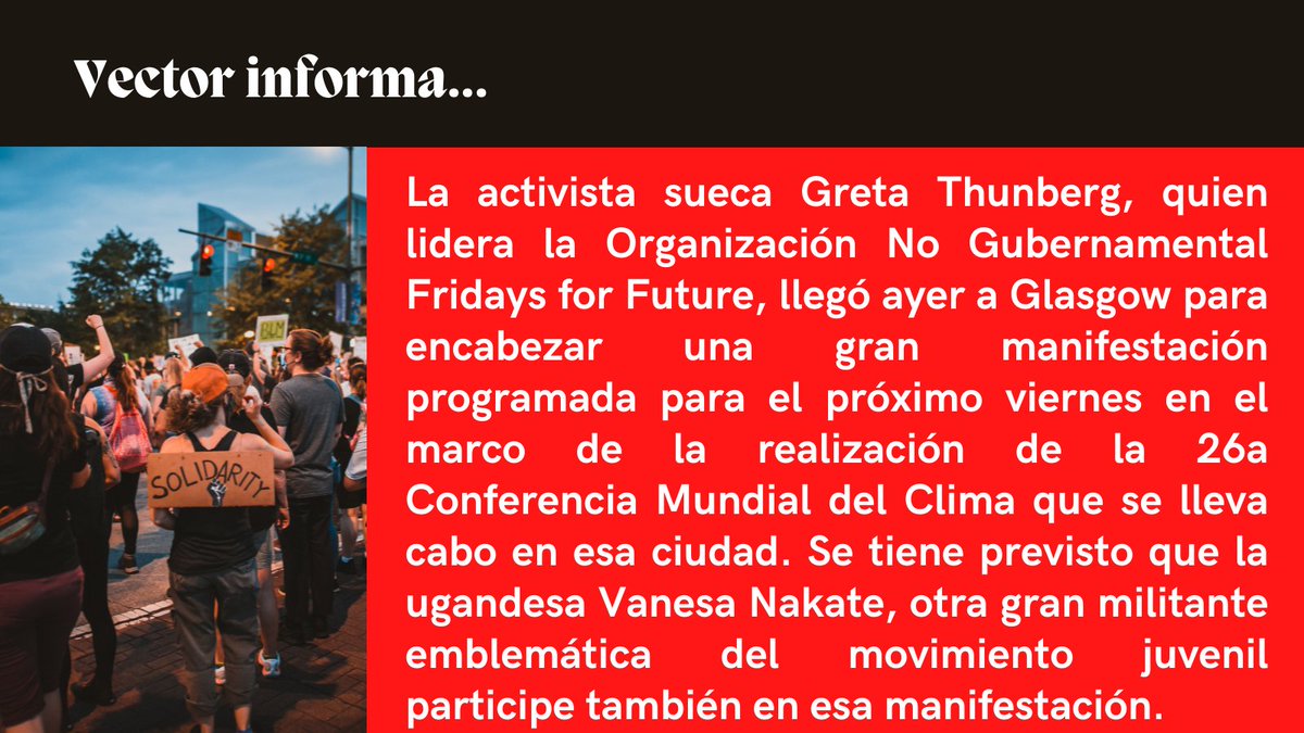 revistavector's tweet photo. ¡Greta Thunberg llegó a Glasgow! https://t.co/u6tVjODMWf