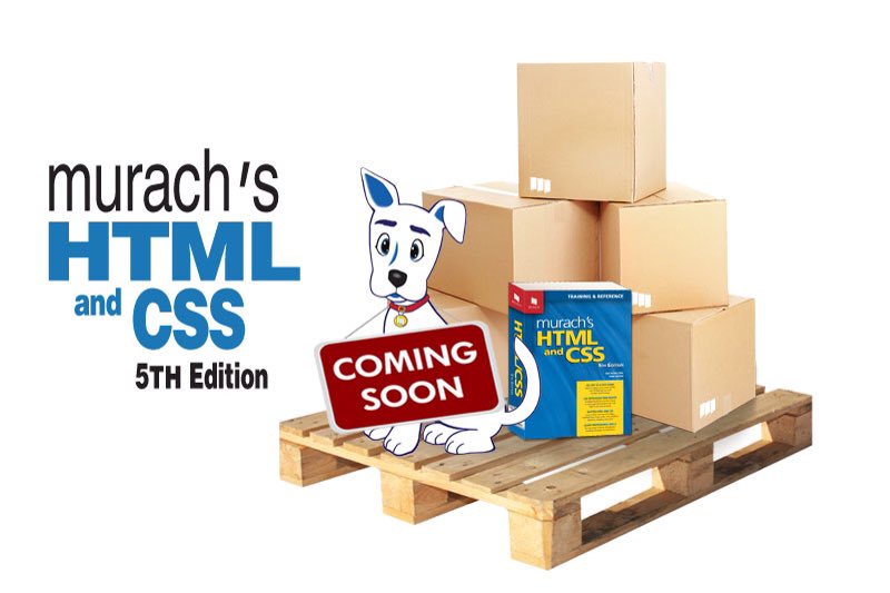 MurachBooks's tweet photo. A #new edition of our best-selling #HTMLandCSS book is on the way! This 5th Edition updates and improves all the content in the book, and it’s in full color, to make learning easier than ever. Available soon! #MurachBooks #Murach #HTML #CSS #WebDev #WebProgramming #WebDesign https://t.co/iMpCBRzdGk