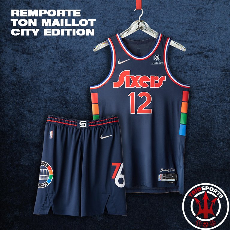 🚨GAGNE TON MAILLOT🚨 

Pour le début de saison NBA, <a href="/FR_Sixers/">76ers France</a> s'associe au nouveau projet <a href="/tridsports/">TRIDSPORTS 🔱</a> pour vous offrir le nouveau maillot city édition des Sixers! 

- RT + Like ce tweet.
- Follow <a href="/tridsports/">TRIDSPORTS 🔱</a> + <a href="/FR_Sixers/">76ers France</a>

Tirage le 15/11 ! 

Bonne chance à tous la famille !