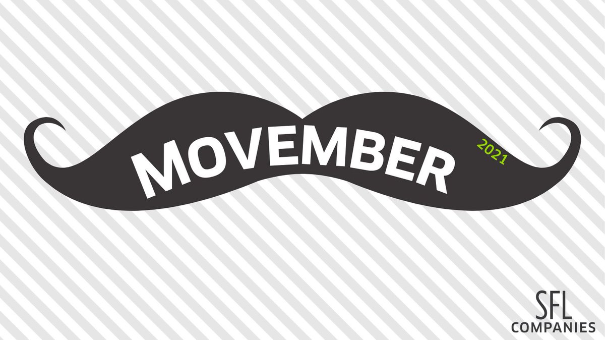 SFLCompanies's tweet photo. SFL Companies is excited to participate in Movember where we are bringing awareness to men's mental health, cancer screenings and suicide prevention. 

Will you join us? Time to mustache up!

#theSFLway #movember #noshaveno #noshavenovember2021 #logistics #workculture #work https://t.co/0LvDneA4IE