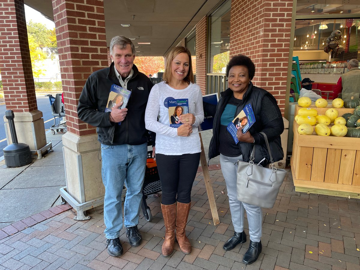 MaryTamerBoston's tweet photo. Yesterday I spent some time with my friends, Winnie Eke and Jim Hennigan, talking to voters at the #WestRoxbury Roche Brothers. Remember, EVERY VOTE COUNTS - support #TeamTamer for #District6 at the polls tomorrow, November 2nd! https://t.co/e5PVLQuUQS