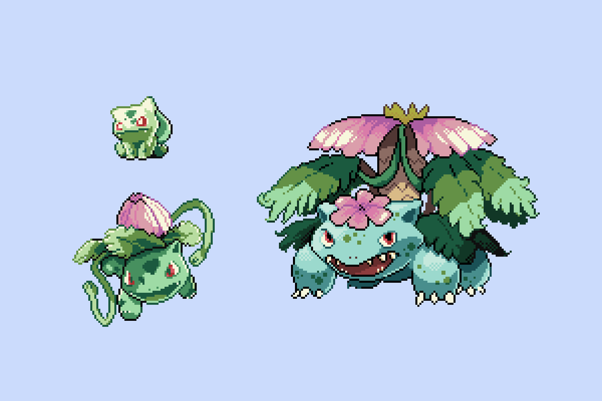 drew some vulva 

jk but i did draw some bulba tho 🤡

#pixelart　#ドット絵