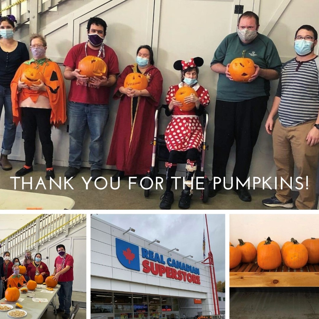IDS_NWVan's tweet photo. Thank you to Deshaun and his team at Real Canadian Superstore on Seymour Blvd for the pumpkin donation for The Summits Pumpkin Carving Program last week! #NSConneXions #Celebrating65Years #OfCourseICan #InclusionMatters #Diversabilities #Halloween2021 https://t.co/uWi9NQOjFN