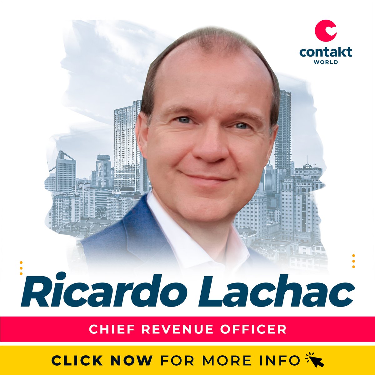 ContaktWorld's tweet photo. Meet Ricardo Lachac, Chief Revenue Officer of Contakt World. Contakt World (CSE: HELP) - Developing Technology Driven Solutions to Public Health $HELP $TLOOF #StockMarket #stocks #StocksToWatch https://t.co/4UwOQpc61g